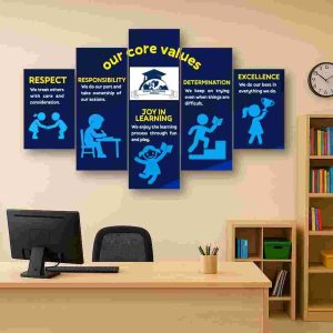 Core values customizable 5-panel canvas
