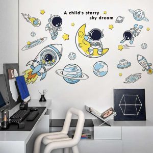 Astronaut solar system stickers