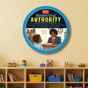 Respecting authority social skills round poster