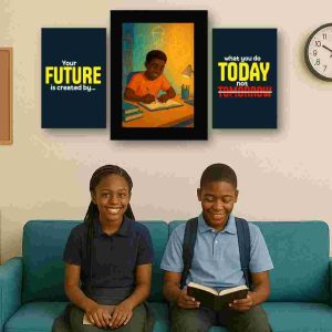 Your future is created by what you do today ready to use 3 panel canvas wall art