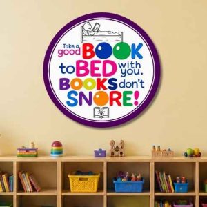Take a good book to bed round poster