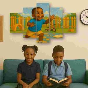 Creche garden Ready to use 5 panel canvas