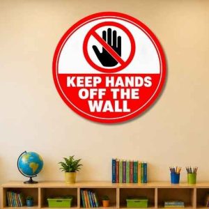 Keep hands off the wall round poster